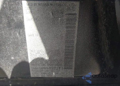 2015 Nissan Altima 2.5 S z USA, uszkodzony, nr VIN 1N4AL3AP9FN897183